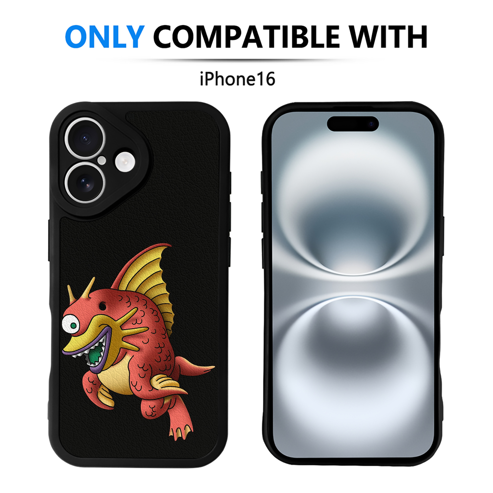 （画像用） ドラゴンクエスト Doragon Kuesuto Dragon Quest 【iPhone 16シリーズ対応】シリコンスマホケース（レザー調） 材質：シリコン
